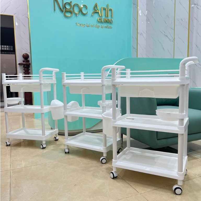 Xe đẩy Spa 3 tầng có khay cao cấp