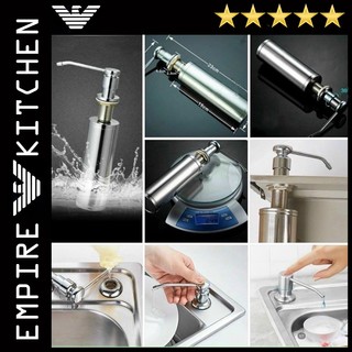 [ PHỤ KIỆN CHẬU ] Bình Bơm Hút Xà Phòng Nước Rửa Chén Gắn Chậu Rửa Bát Inox 304
