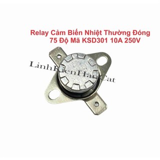 Relay cảm biến nhiệt thường đóng 75 độ mã ksd301 10a 250v