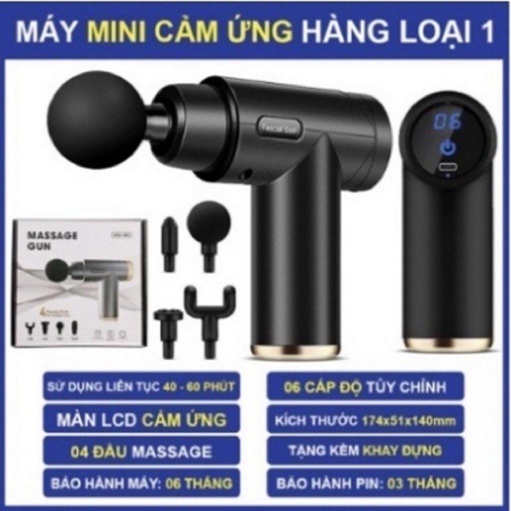 Máy Massage Cầm Tay Mini Fascial Gun Osk 802 Cao Cấp 4 Đầu Thay Thế Và 6 Cấp Độ Massage.