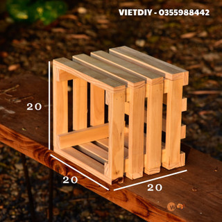 Thùng gỗ pallet đựng đồ- khay gỗ decor