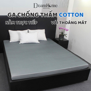 Ga chống thấm cotton cao cấp bảo vệ đệm trơn màu dùng mùa hè, vải mát thoáng mềm cho bé, đủ size nệm - DREAMHOME