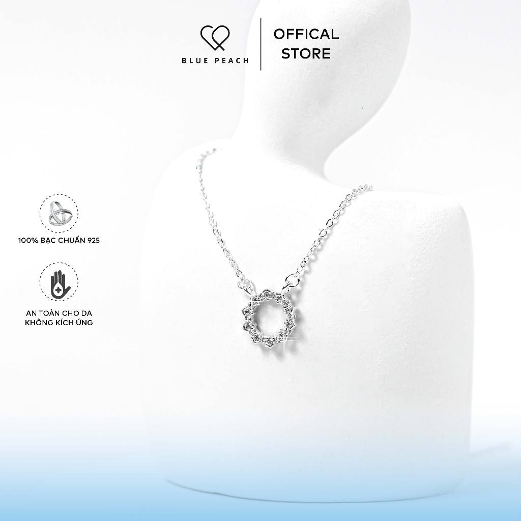 Dây Chuyền Bạc 925 Blue Peach Blue Sea Circle V1 DC6940