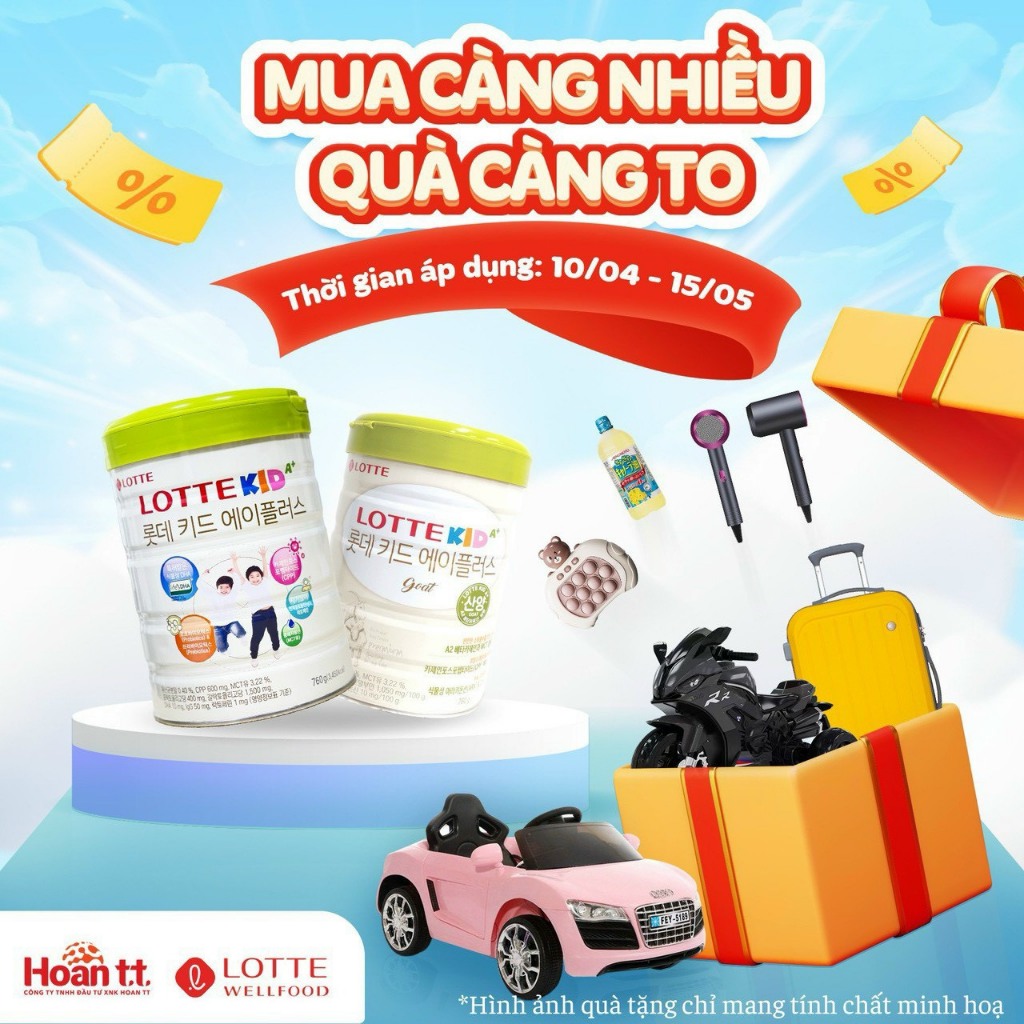 [Date 2028  ] SỮA LOTTE KID A+, 760g, chính hãng