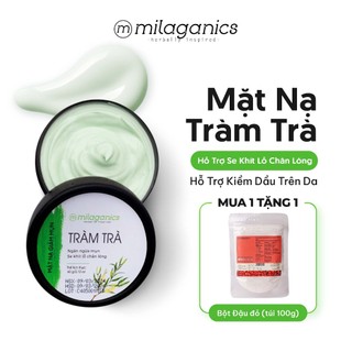 Mặt nạ đất sét ngừa mụn & làm khô vết nhân mụn mask đất sét tràm trà nguyên chất MILAGANICS 60g