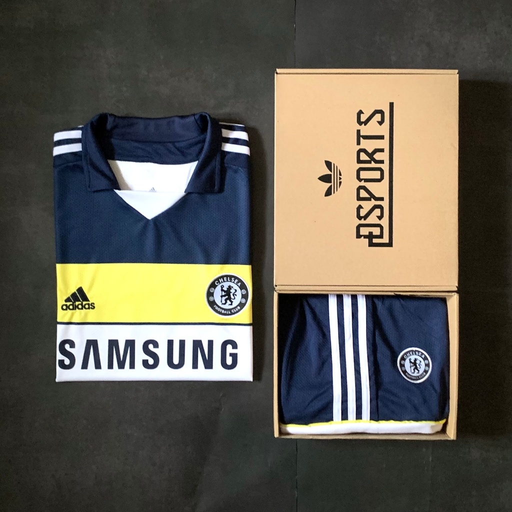Đồ Đá Banh/Áo Bóng Đá Chelsea Retro 2012 Sân Khách Cao Cấp Fullbox, Phom Âu, Thoáng Khí, Êm Da