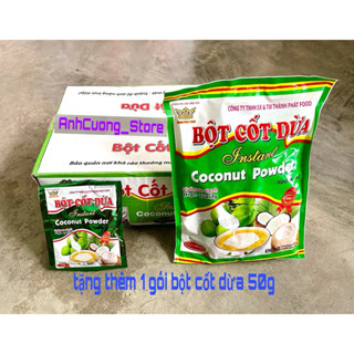 Thùng bột cốt dừa nguyên chất Thành Phát 60 gói nhỏ x 50g tặng thêm 1 gói bột cốt dừa 50g cùng loại.