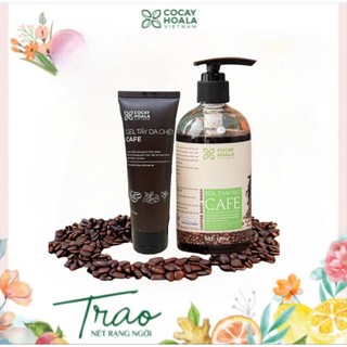 [Combo CAFE] Sữa tắm hạt Cafe 300g khử mùi cơ thể và Tẩy da chết Cafe 100g Cỏ Cây Hoa Lá thu nhỏ lỗ chân lông, bã nhờn