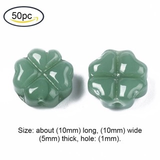 1 viên charm đá 10mm cỏ 4 lá nhiều màu mix vòng