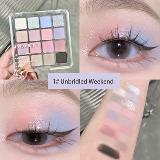 Nofu@bảng phấn mắt jaded 16 ô màu sunset magic, tông pastel nhẹ nhàng