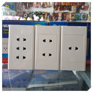 Sino - ổ cắm sino seri s18 các loại ổ 1, ổ 2, ổ 3, mặt hình chữ nhật