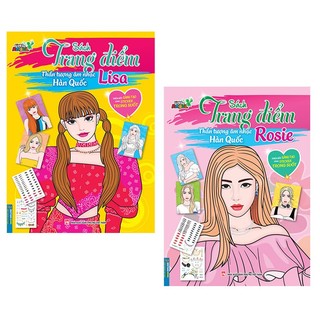 SÁCH - COMBO 2C Sách trang điểm thần tượng âm nhạc Hàn Quốc - LISA & ROSIE (thỏa súc sáng tạo cùng sticker trong suốt)