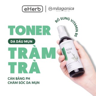 Toner nước hoa hồng tinh dầu tràm trà ngừa mụn phù hợp với da dầu mụn MILAGANICS 100ml (chai)