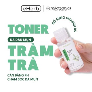 Toner nước hoa hồng tinh dầu tràm trà ngừa mụn phù hợp với da dầu mụn MILAGANICS 35ml (chai)