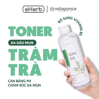 Toner nước hoa hồng ngừa mụn, dịu viêm tinh dầu tràm trà dành cho da dầu mụn MILAGANICS 250ml