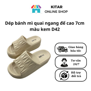 Dép bánh mì quai ngang đế cao nữ nhiều màu D44
