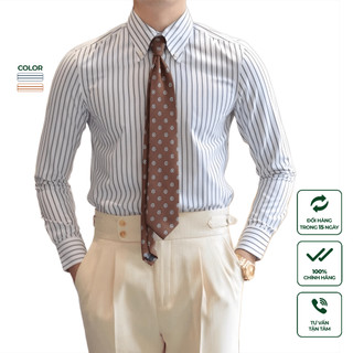  Áo Sơ Mi Nam Dài Tay Kẻ Sọc Cao Cấp Harold Retro Cotton Thoáng Mát, Chống Nhăn, Form Slimfit Đi Làm, Đi Chơi