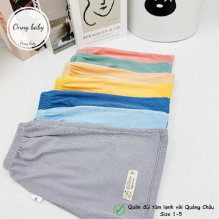 Quần chục cho bé gái bé trai, quần đùi bé trai chất tăm lạnh màu trơn in ống co giãn mềm mát từ 4-16kg