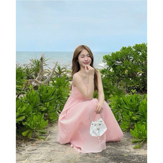 ĐẦM MAXI HỒNG 2 DÂY