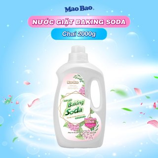 Nước giặt khử mùi Baking soda Mao Bao 2Kg cho da nhạy cảm, ít bọt dễ giặt xả, dùng cho cửa trên và cửa trước