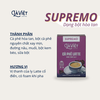 LÀ VIỆT COFFEE - Cà phê hòa tan 3in1 - 100% Arabica - 216G (12 gói/hộp)