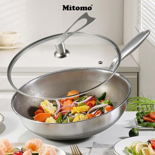 Chảo chóng dính cao cấp Mitomo, màng chóng dính thép tổ ong không bong tróc, nấu trên mọi loại bếp - Hàng chính hãng