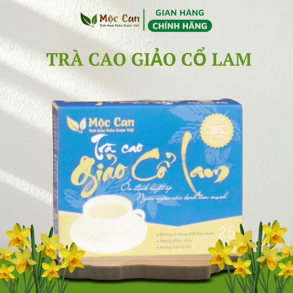 Trà Cao Giảo Cổ Lam Mộc Can, trà túi lọc giúp hạ và ổn định huyết áp, giảm mỡ máu, ngăn ngừa xơ vữa động mạch