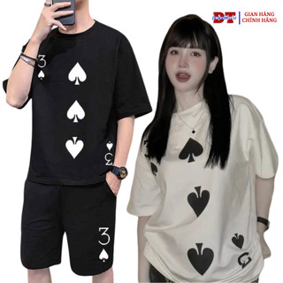 Sét quần áo mùa hè nam nữ in BA BÍCH phong cách boy girt phố bốn màu trẻ trung mặc đôi ,nhóm,đi, dạo phố