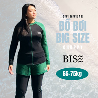  BISE - Đồ bơi big size nữ 65kg 70kg 75kg chống nắng BS7 - Áo tay dài kéo khóa quần dài - Đồ tắm biển nữ kín đáo size lớn 