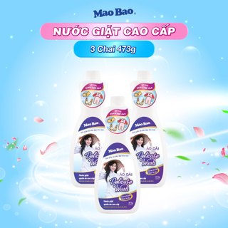 Combo 3 chai Nước giặt đồ lót Mao Bao 473g cao cấp cho vải đặc biệt áo dài, áo vest, quần áo trẻ em, diệt khuẩn, khử mùi