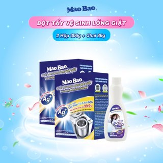 Combo 02 Hộp Bột Tẩy Vệ Sinh Lồng Máy Giặt Mao Bao - Tặng 1 Chai Nước Giặt Cao Cấp 86g
