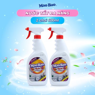 Combo 2 Chai Nước Tẩy Đa Năng Mao Bao 600ml, Làm Sạch Vết Dầu Mỡ Nhà Bếp, Kính, Gạch Men