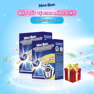 Combo 2 Hộp Bột Tẩy Vệ Sinh Lồng Máy Giặt Mao Bao 306g + Quà tặng - Khử mùi, nấm mốc, tẩy cặn bẩn hiệu quả
