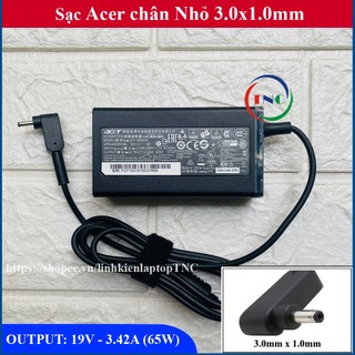Sạc Laptop Acer chân Nhỏ - đường kính đầu sạc 3mm - ký hiệu chân 3.0x1.0mm - dòng Output 3.42A (65W)