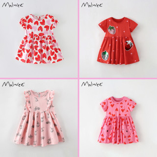 BST Váy hè Malwee cotton họa tiết xinh xắn đáng yêu cho bé gái từ 2-7 tuổi - Little Maven Chính Hãng