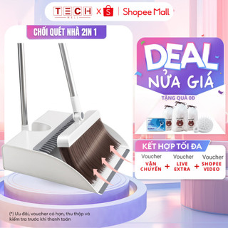 Chổi nhựa quét nhà thông minh kèm hót rác 2 trong 1 GODWELL cán dài cao cấp xoay 180 độ gấp gọn tiện dụng