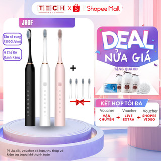 Bàn Chải Điện Đánh Răng GODWELL Chế Độ Rung Sóng Âm Lông Mềm Chống Nước Dung Lượng Pin 800mah Kèm 4 Đầu Thay Thế