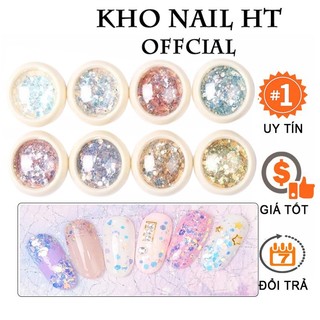 Nhũ vảy cá, nhũ kim tuyến nail 8 màu trang trí móng