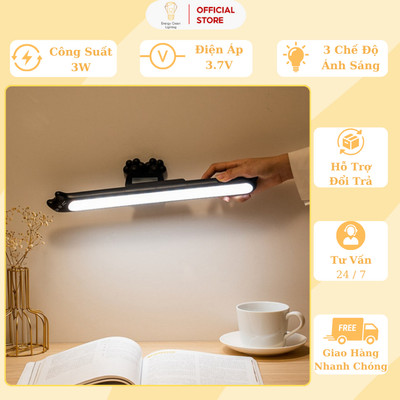 Đèn Học, Đèn Đọc Sách làm việc Energy Green Lighting Đầu Mèo Dễ Thương WH-B04 Dán Tường - Dán Tủ - 3 Chế Độ Ánh Sáng