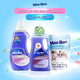 Nước lau sàn Mao Bao Hương Hoa Oải Hương dịu nhẹ, không gây rít chân, sạch nhanh sáng bóng, an toàn cho da bé