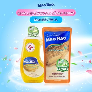 Nước lau sàn Mao Bao Hương gỗ đàn hương diệt khuẩn không gây rít chân, sạch nhanh sáng bóng, an toàn cho da bé