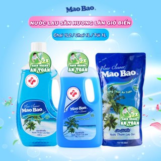 Nước lau sàn Mao Bao Hương làn gió biển thanh mát, không gây rít chân, sạch nhanh sáng bóng, an toàn cho da bé