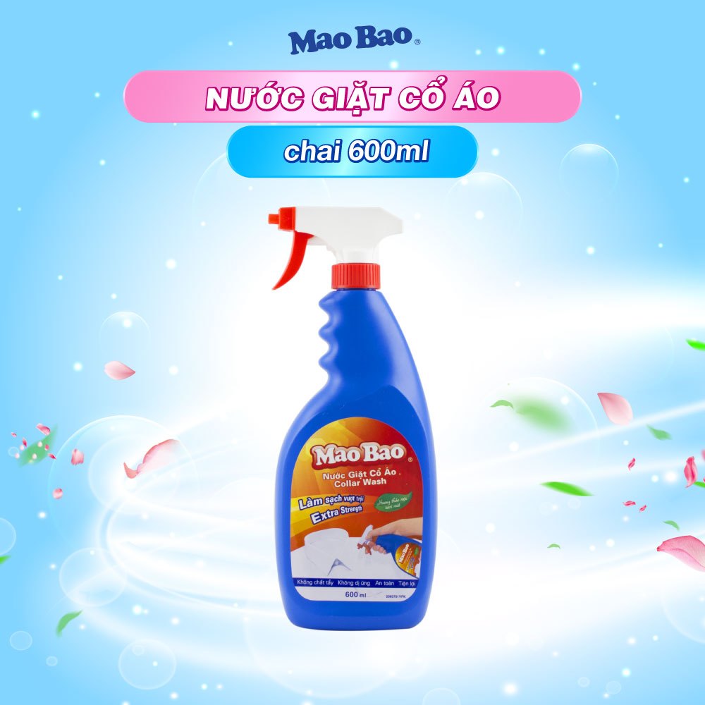 Nước Giặt Cổ Áo Mao Bao 600ml hương thảo mộc tẩy sạch vết bẩn cổ, nách, tay áo, thành phần thiên nhiên, không hại da tay