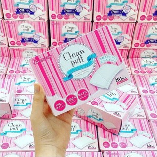 Set 2 hộp bông tẩy trang clean puff Nhật Bản