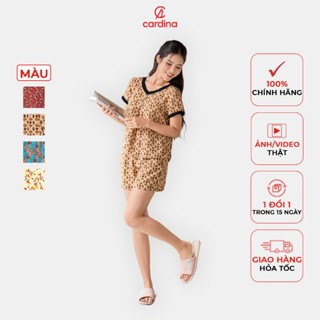 Đồ bộ nữ CARDINA chất liệu lụa hàn châu đùi xếp ly ngực thoáng mát mềm mại trẻ trung 4BSN04