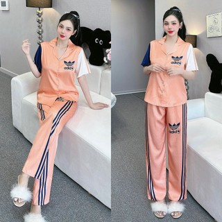 Đồ bộ nữ mặc nhà ANH MỸ pijama chất liệu lụa xước cao cấp tay ngắn quần dài xước SP0003 official.anhmy
