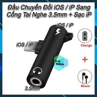 Đầu Cáp Chuyển Đổi AUX IP 11 12 13 14 15 iOS sang giắc jack 3.5mm và sạc Chuyển Đổi Âm Thanh Tai Nghe Music