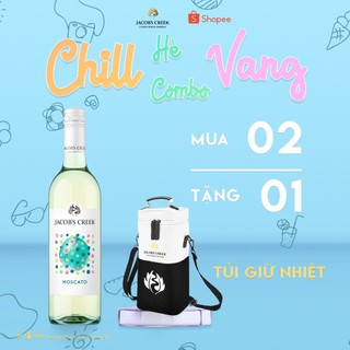 Rượu Vang Trắng có ga Jacob's Creek Dots Moscato 750ml 7.5% Combo 2 chai Không Kèm Hộp Tặng Túi Giữ Nhiệt