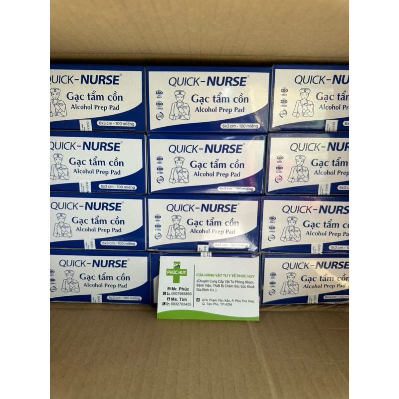 GẠC TẨM CỒN QUICK - NURSE - Alcohol Prep Pad (6x3cm - 100 miếng)
