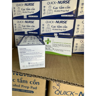 GẠC TẨM CỒN QUICK - NURSE - Alcohol Prep Pad (6x3cm - 100 miếng)